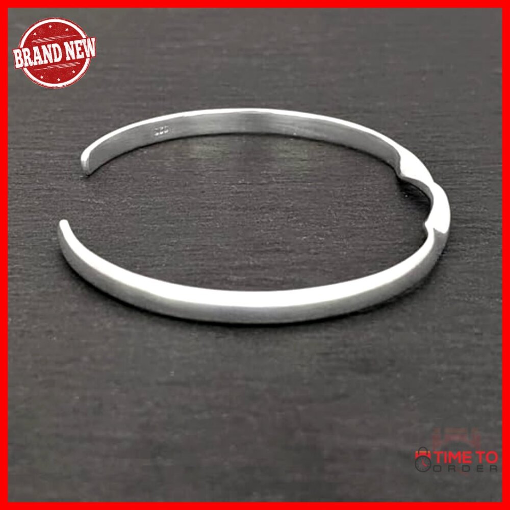 Sterling Silver Twisted Cuff Bangle Thin Flat Ope… - image 3